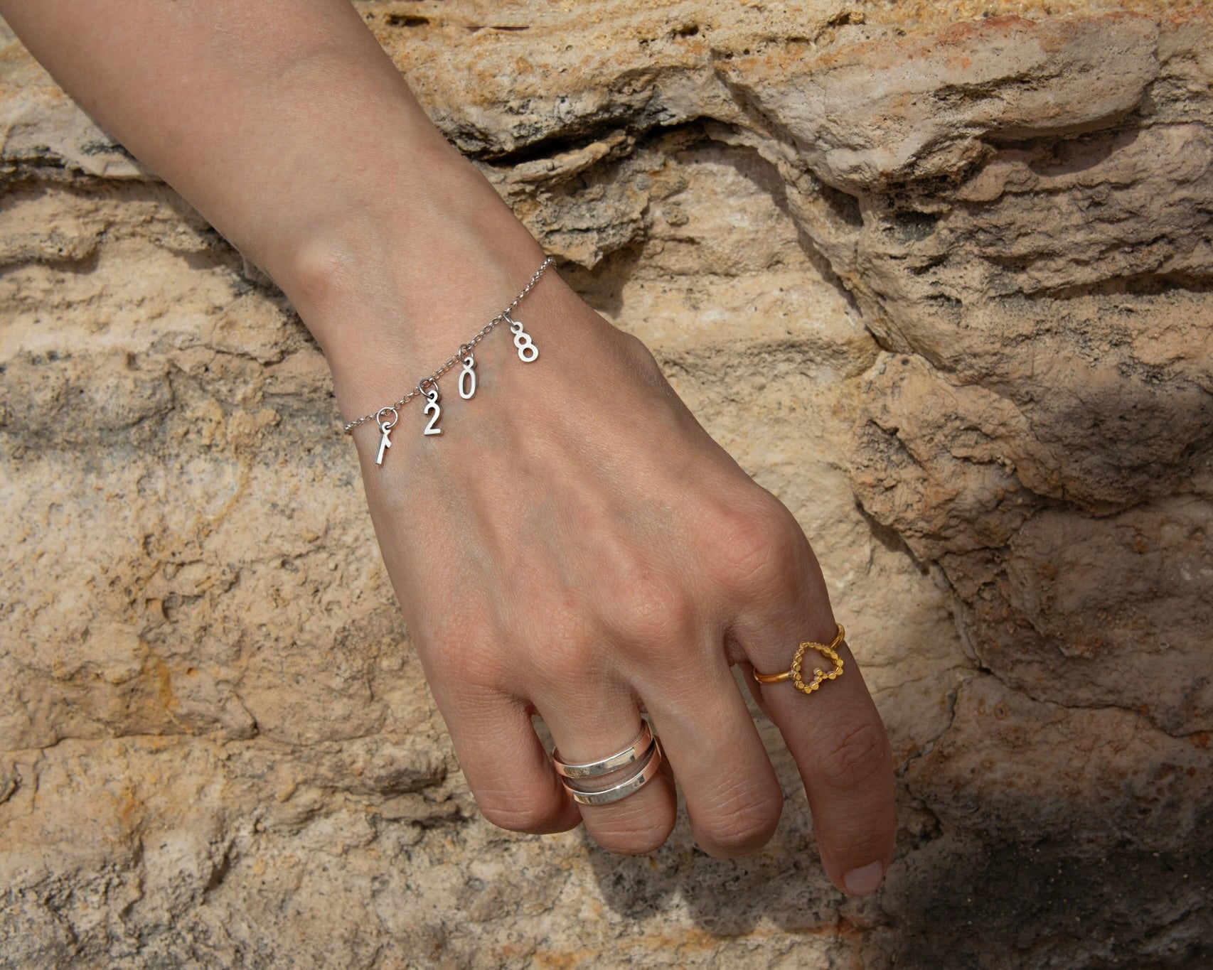 HARF/SAYI CHARM GÜMÜŞ BİLEKLİK
