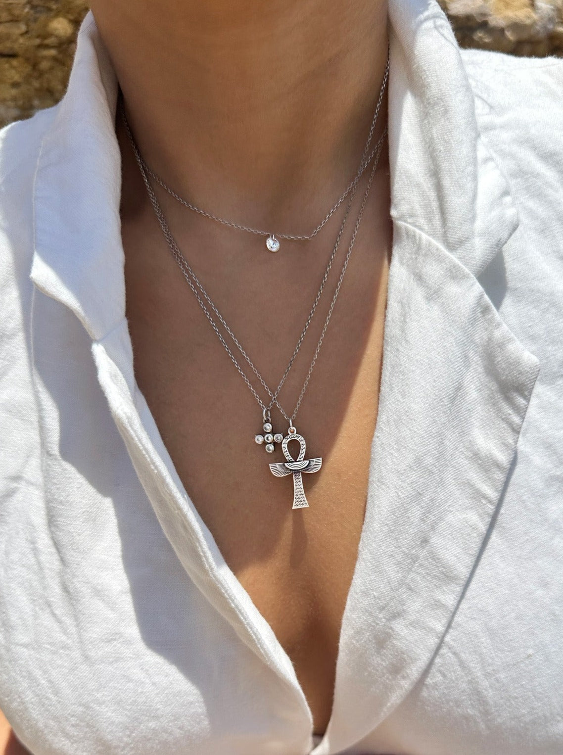 ANKH GÜMÜŞ KOLYE