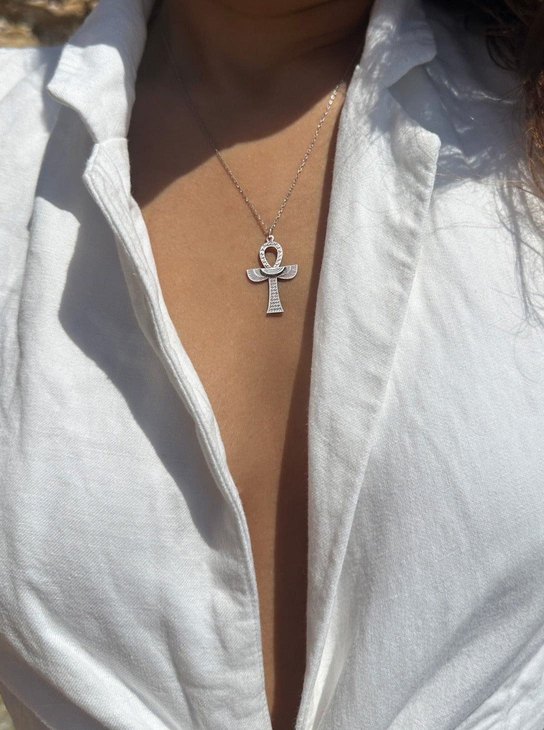ANKH GÜMÜŞ KOLYE