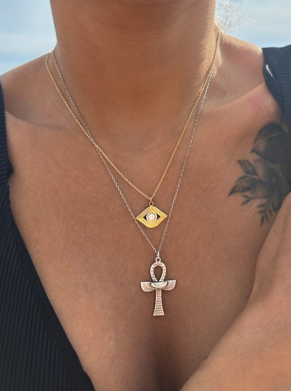 ANKH GÜMÜŞ KOLYE