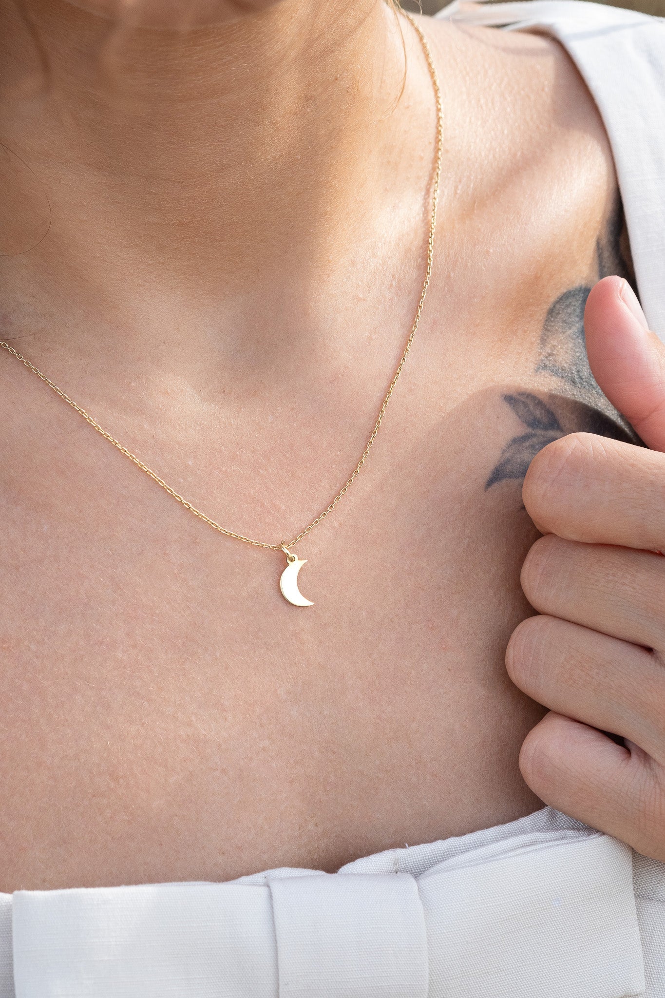 MOON GÜMÜŞ KOLYE