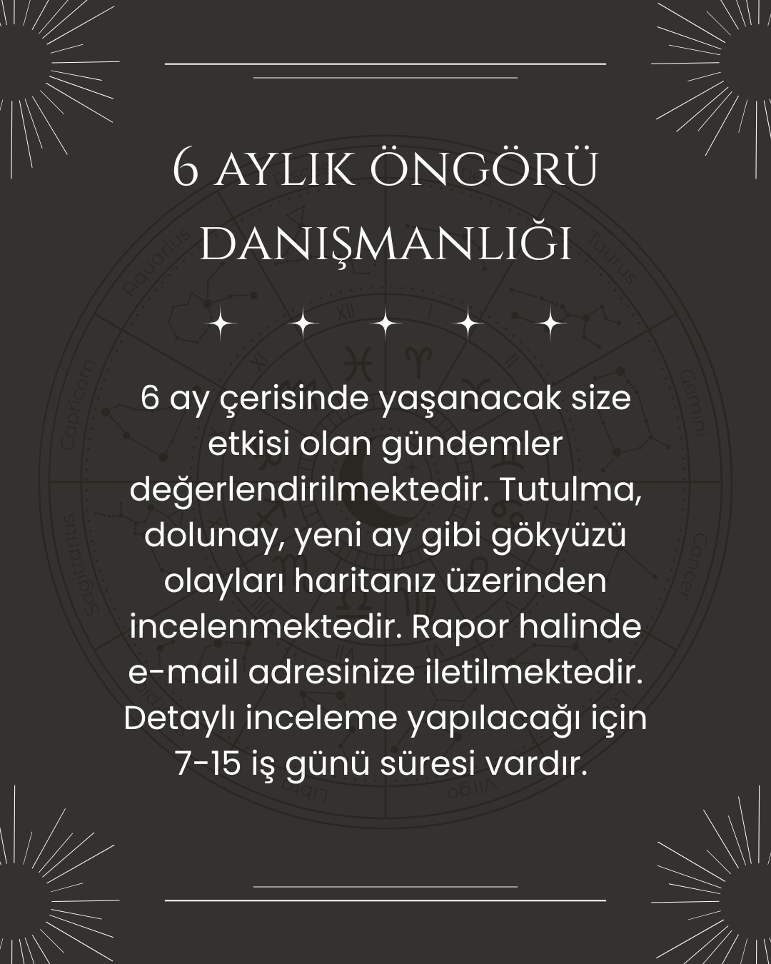 6 AYLIK ÖNGÖRÜ DANIŞMANLIĞI