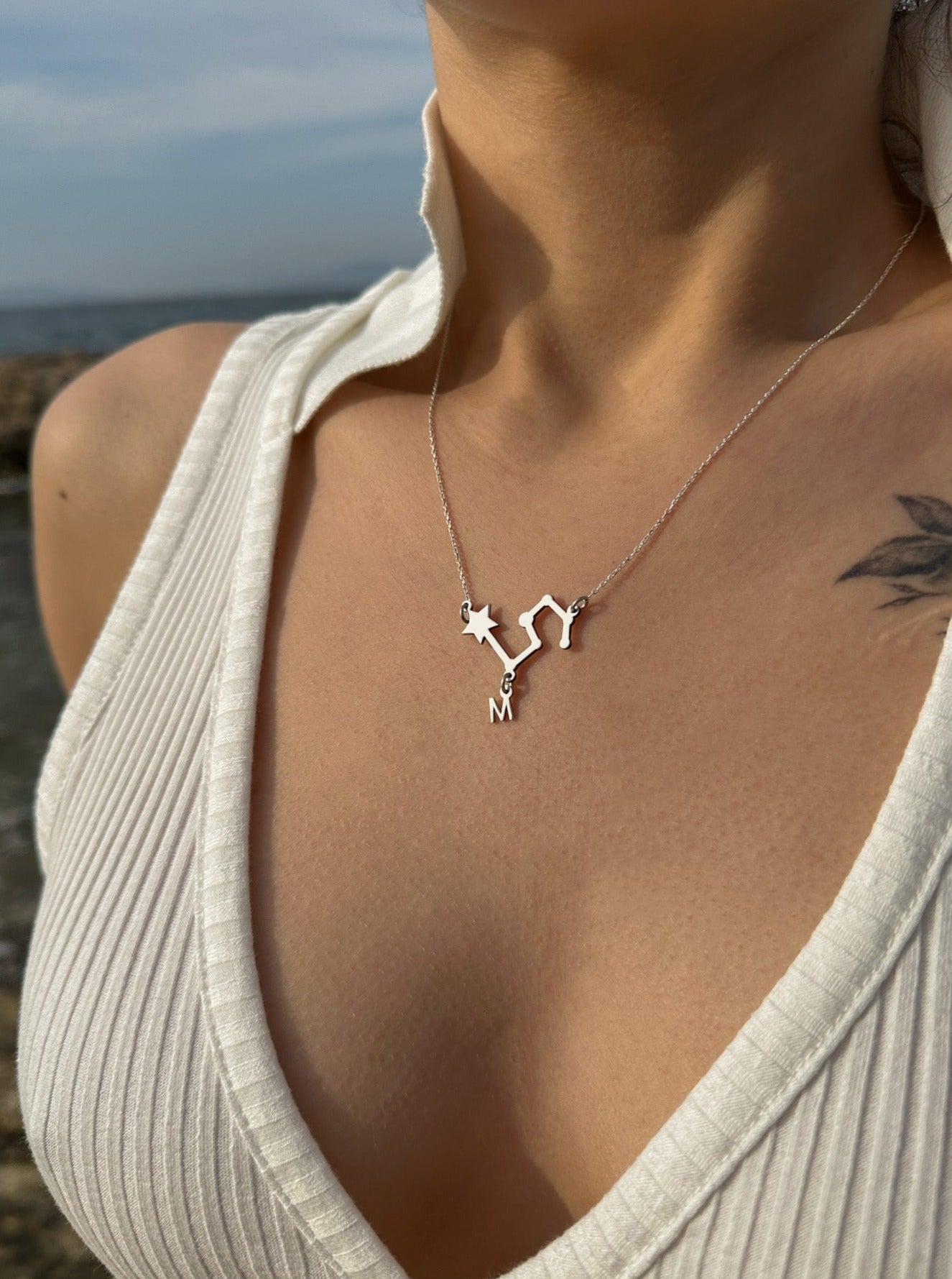 HARFLİ BURÇ SEMBOL GÜMÜŞ KOLYE