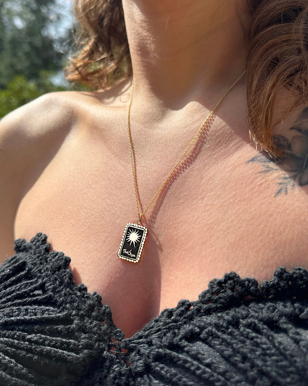 GÜNEŞ TAROT KARTI GÜMÜŞ KOLYE