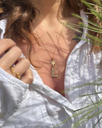 HARFLİ ÇİÇEKLİ GÜMÜŞ KOLYE