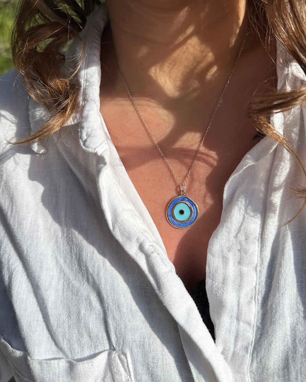 NAZAR BONCUĞU GÜMÜŞ KOLYE