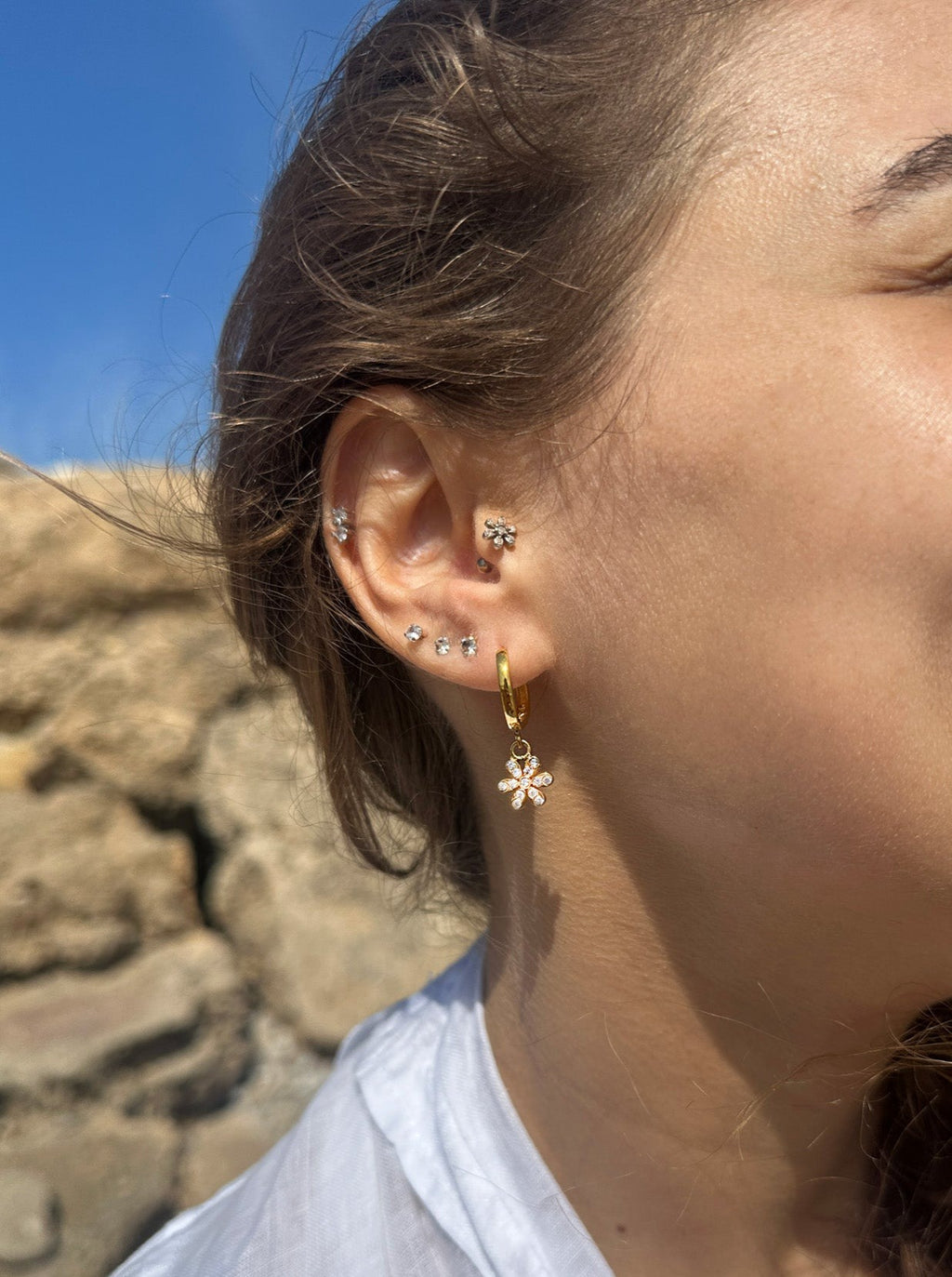 FLORA GÜMÜŞ KÜPE