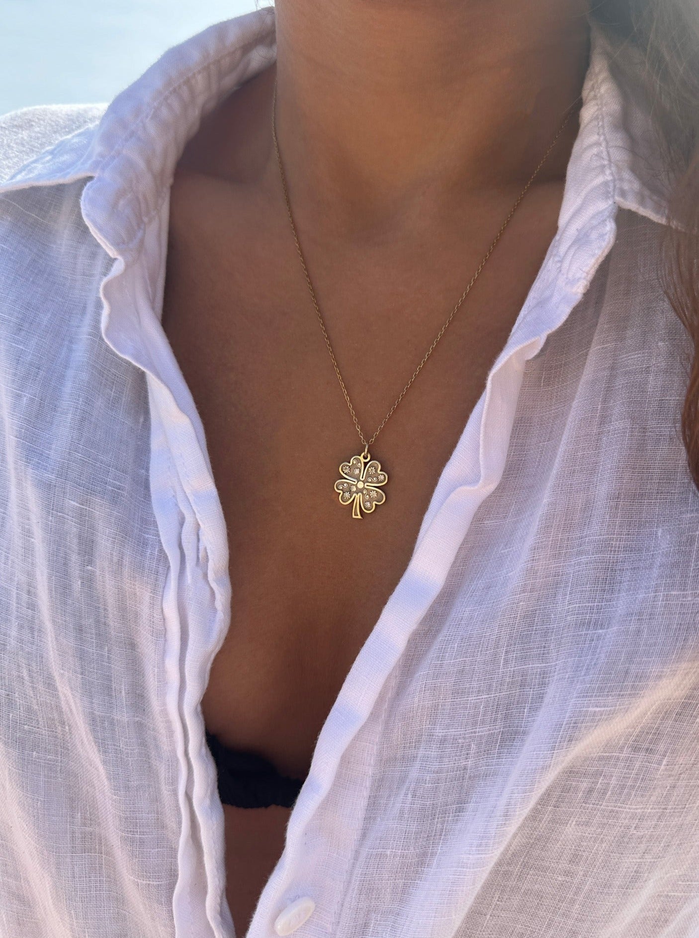 CLOVER GÜMÜŞ KOLYE