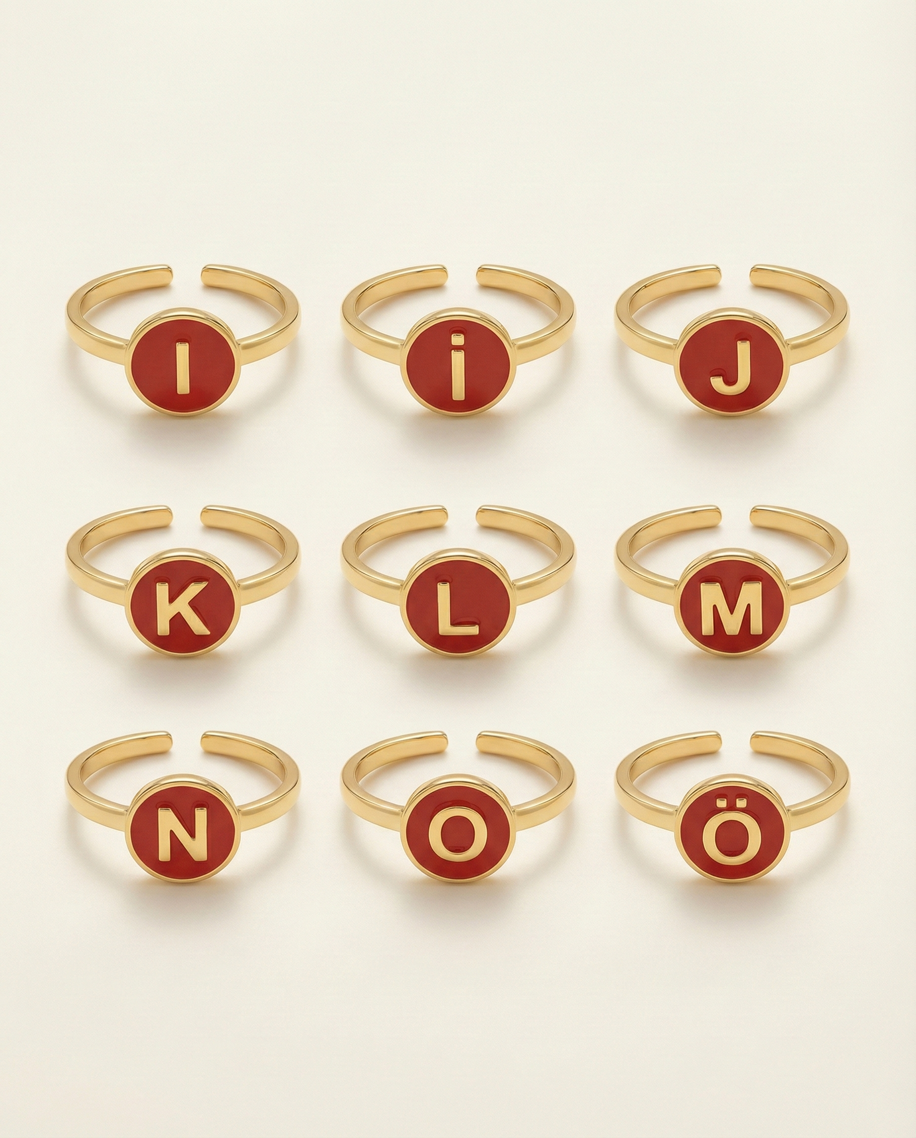 KIRMIZI MİNELİ HARF YÜZÜK