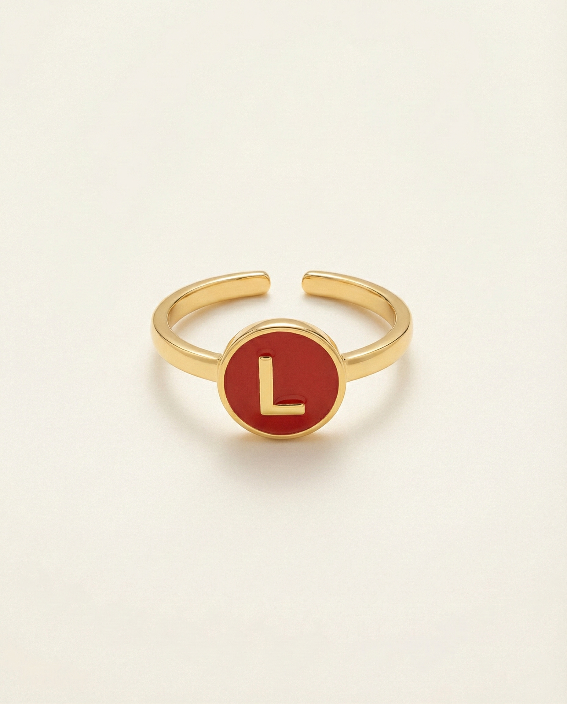 KIRMIZI MİNELİ HARF YÜZÜK