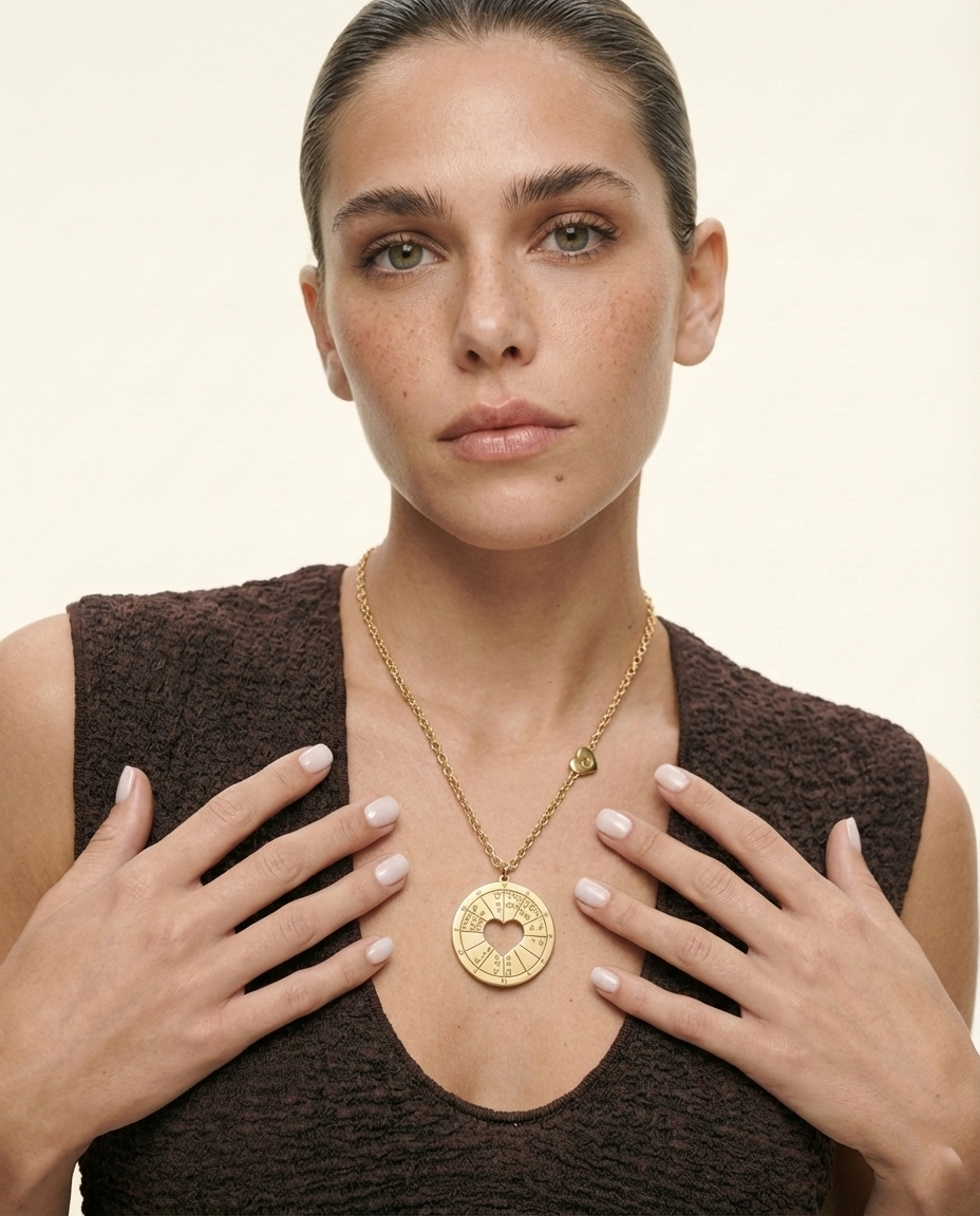 DOĞUM HARİTASI  KALPLİ KOLYE