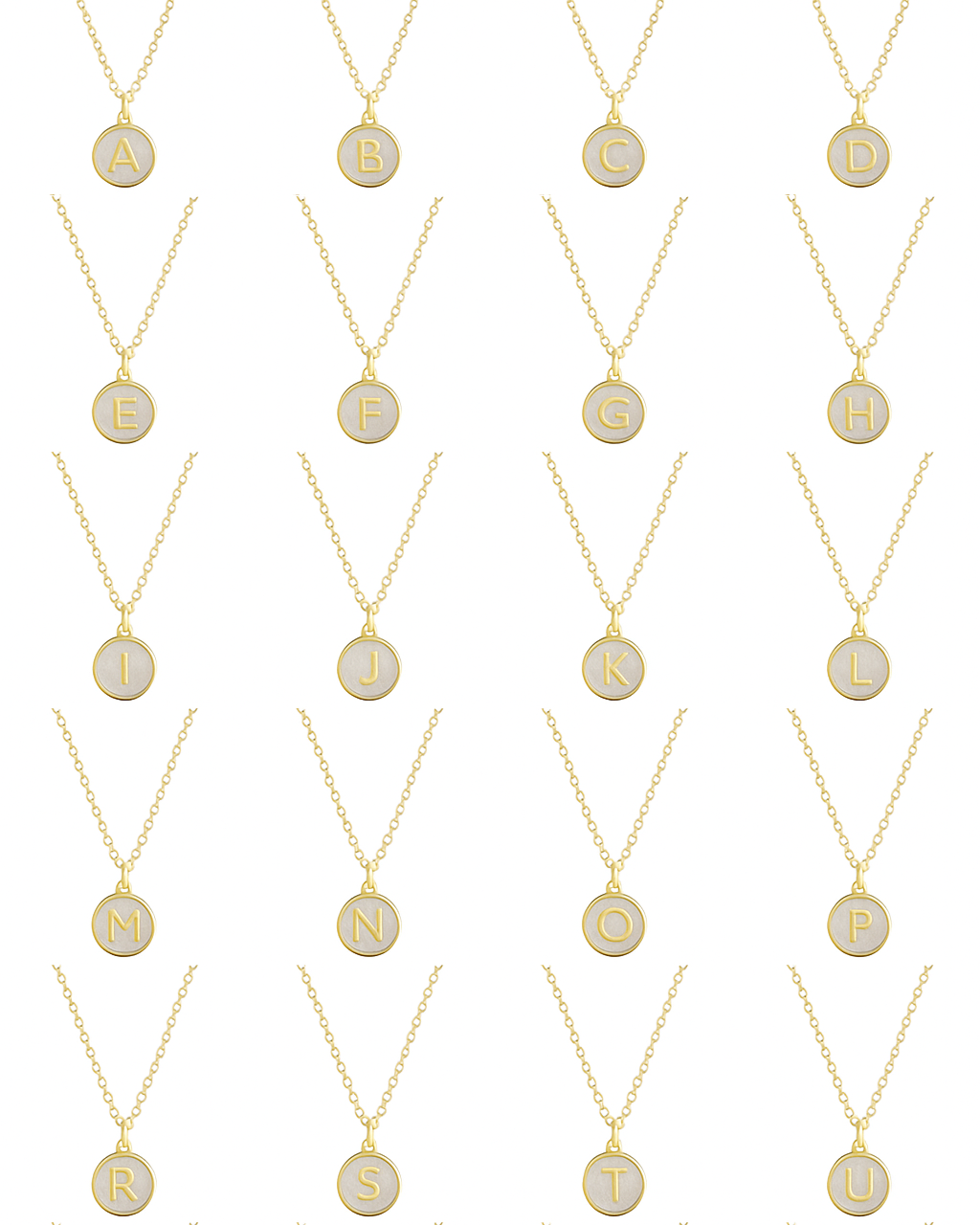 BEYAZ HARF GÜMÜŞ KOLYE