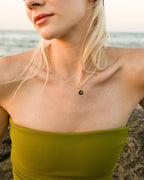 H HARFİ SİYAH GÜMÜŞ KOLYE