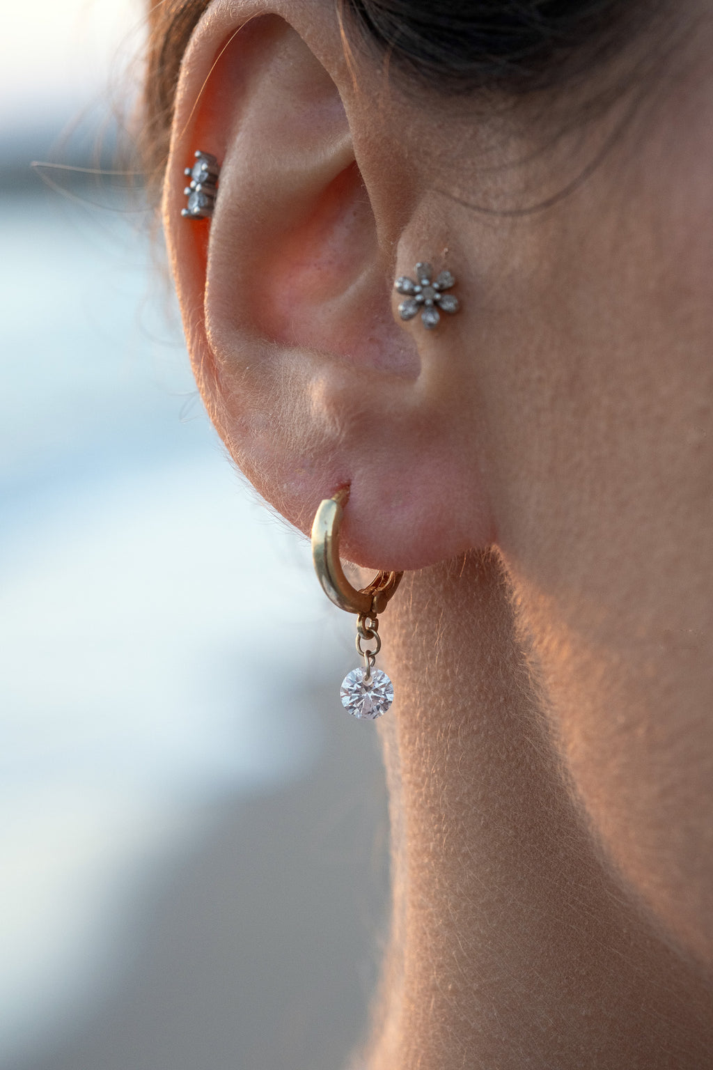 MİNİ TAŞ GÜMÜŞ KÜPE