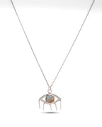 LABRADORİT GÖZ GÜMÜŞ KOLYE