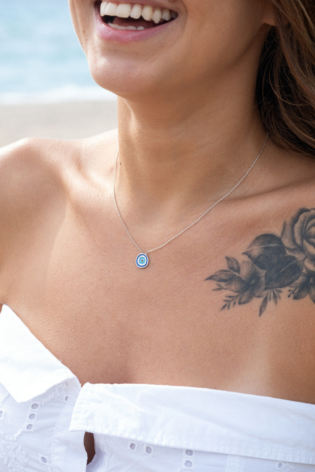 NAZAR BONCUĞU GÜMÜŞ KOLYE