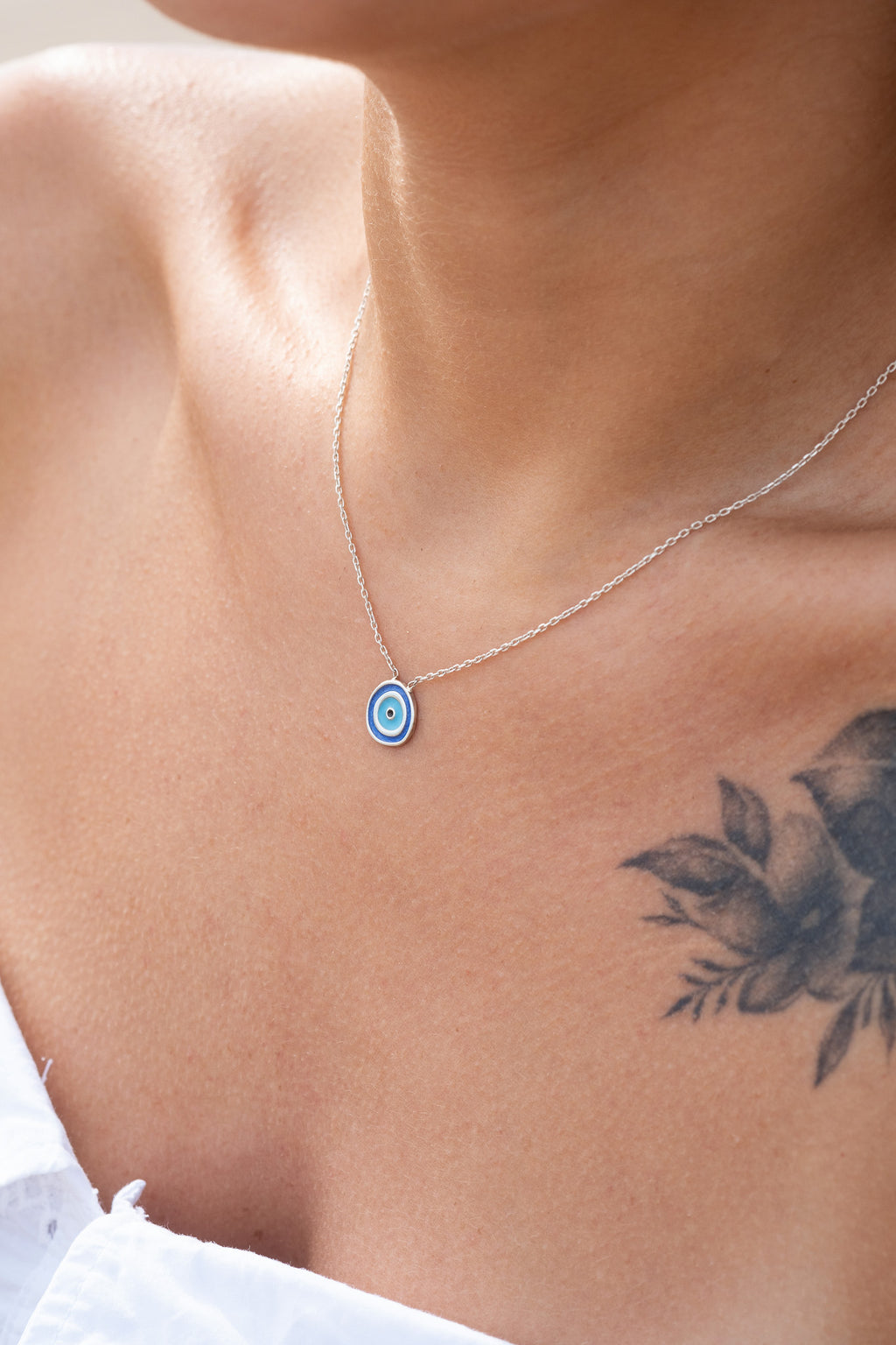 NAZAR BONCUĞU GÜMÜŞ KOLYE