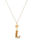 HARFLİ ÇİÇEKLİ GÜMÜŞ KOLYE