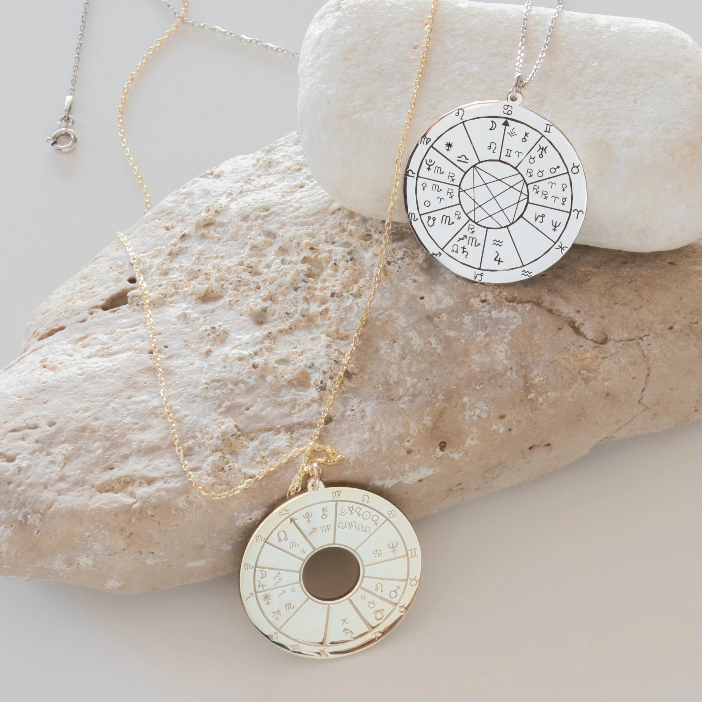 DOĞUM HARİTASI GÜMÜŞ KOLYE ÇİFT TARAFLI