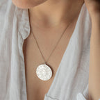 DOĞUM HARİTASI GÜMÜŞ KOLYE ÇİFT TARAFLI