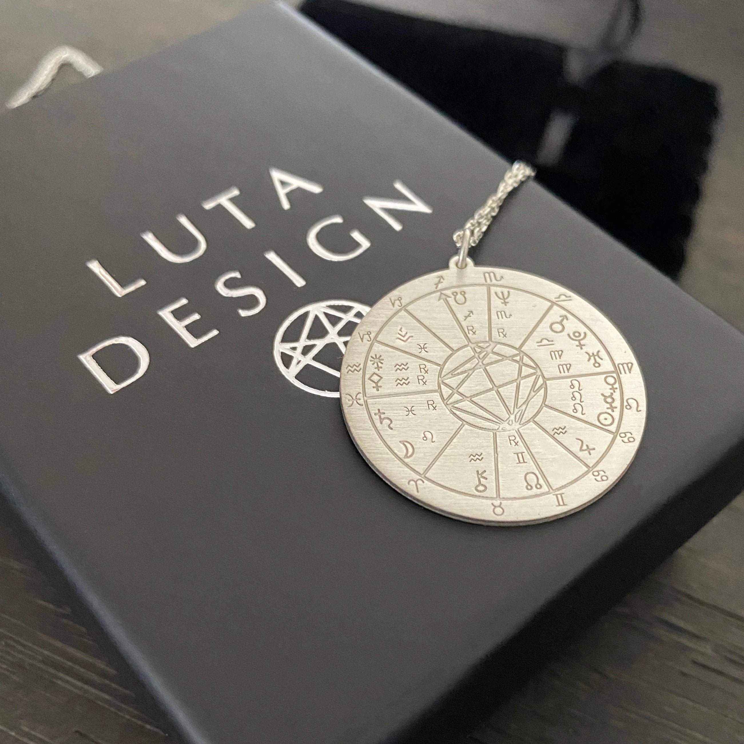 DOĞUM HARİTASI GÜMÜŞ KOLYE ÇİFT TARAFLI