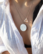 DOĞUM HARİTASI GÜMÜŞ KOLYE ÇİFT TARAFLI