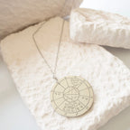 DOĞUM HARİTASI GÜMÜŞ KOLYE ÇİFT TARAFLI