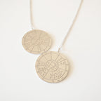 DOĞUM HARİTASI GÜMÜŞ KOLYE ÇİFT TARAFLI