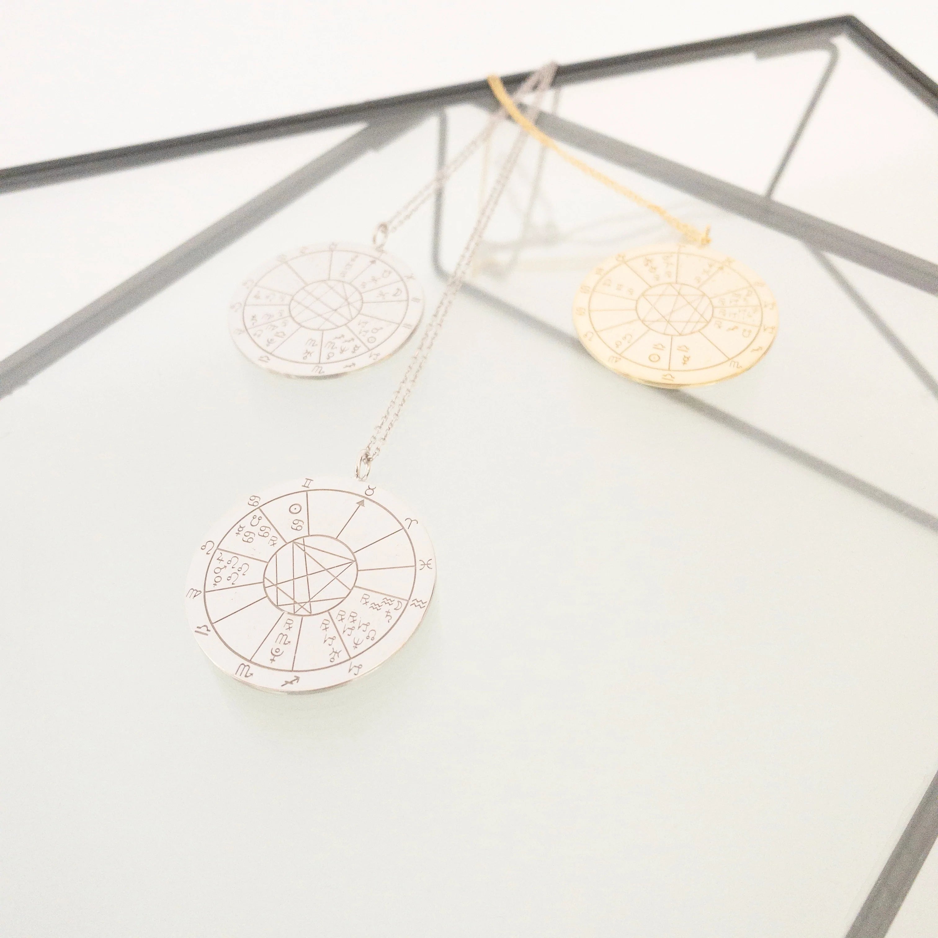 DOĞUM HARİTASI GÜMÜŞ KOLYE ÇİFT TARAFLI