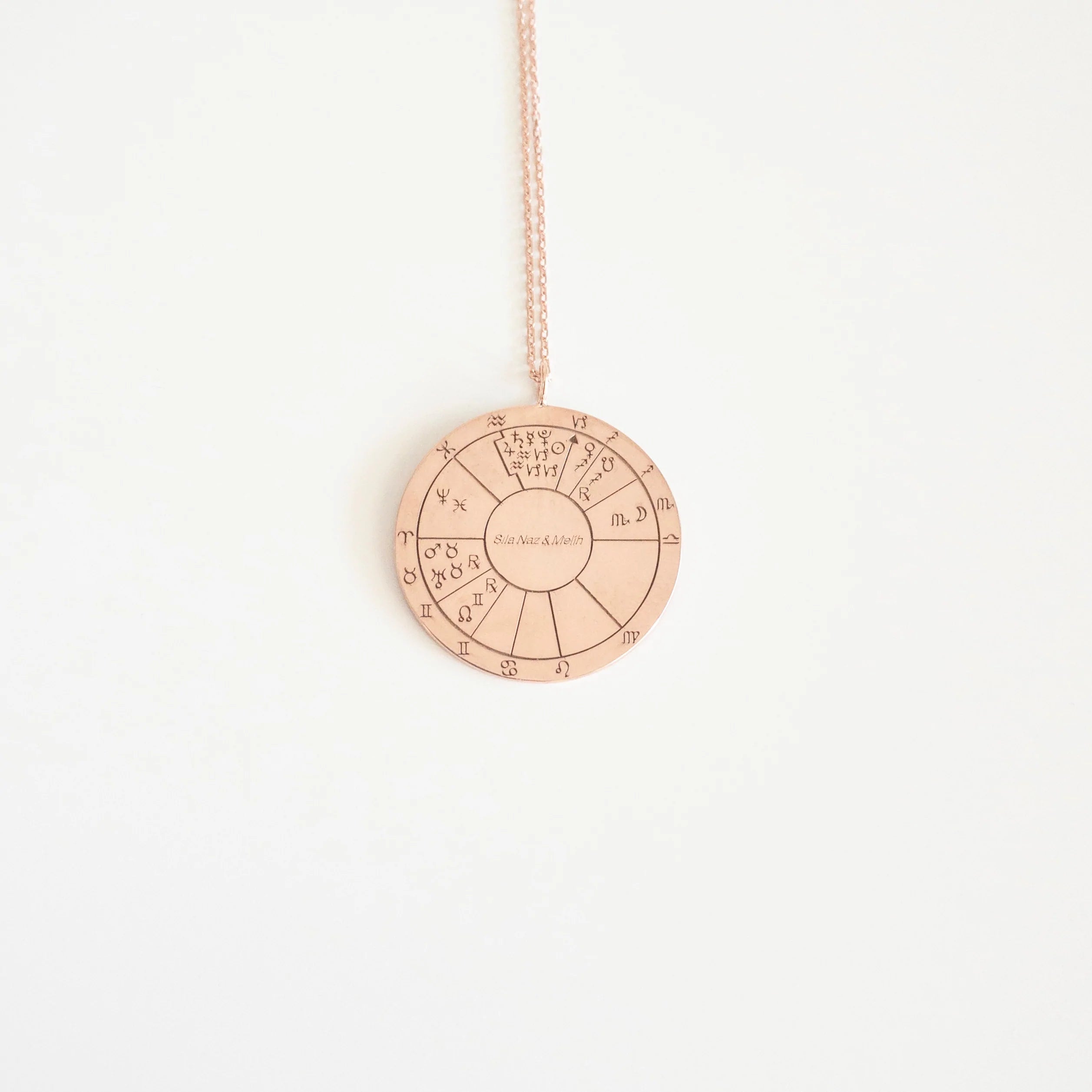 DOĞUM HARİTASI GÜMÜŞ KOLYE ÇİFT TARAFLI