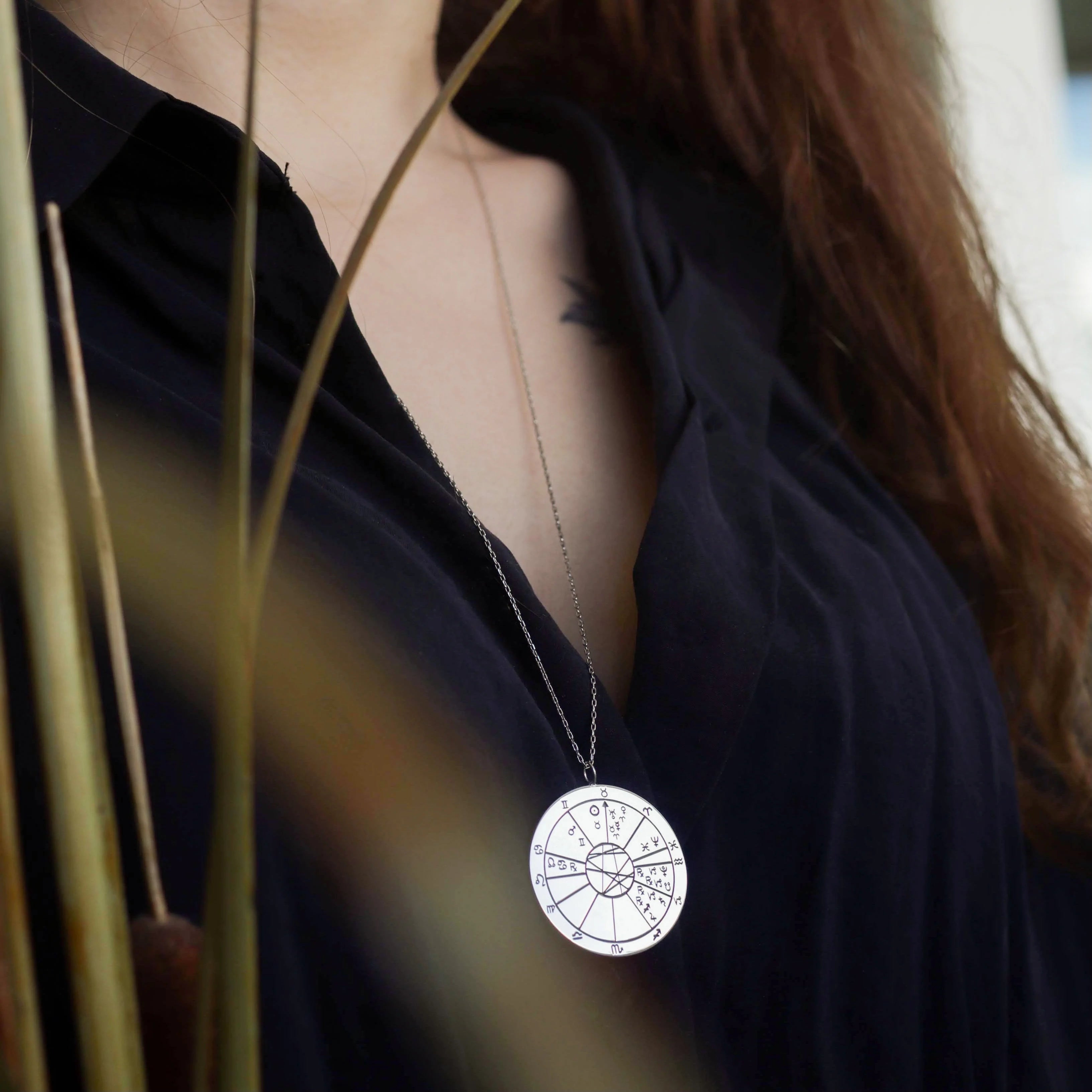 DOĞUM HARİTASI GÜMÜŞ KOLYE ÇİFT TARAFLI