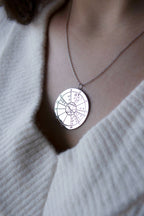 DOĞUM HARİTASI GÜMÜŞ KOLYE ÇİFT TARAFLI