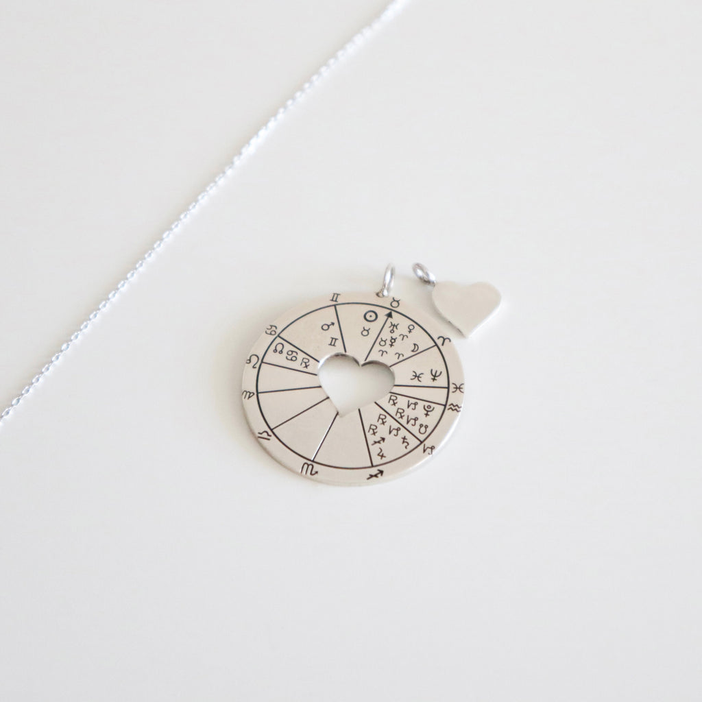 DOĞUM HARİTASI  GÜMÜŞ KOLYE KALPLİ